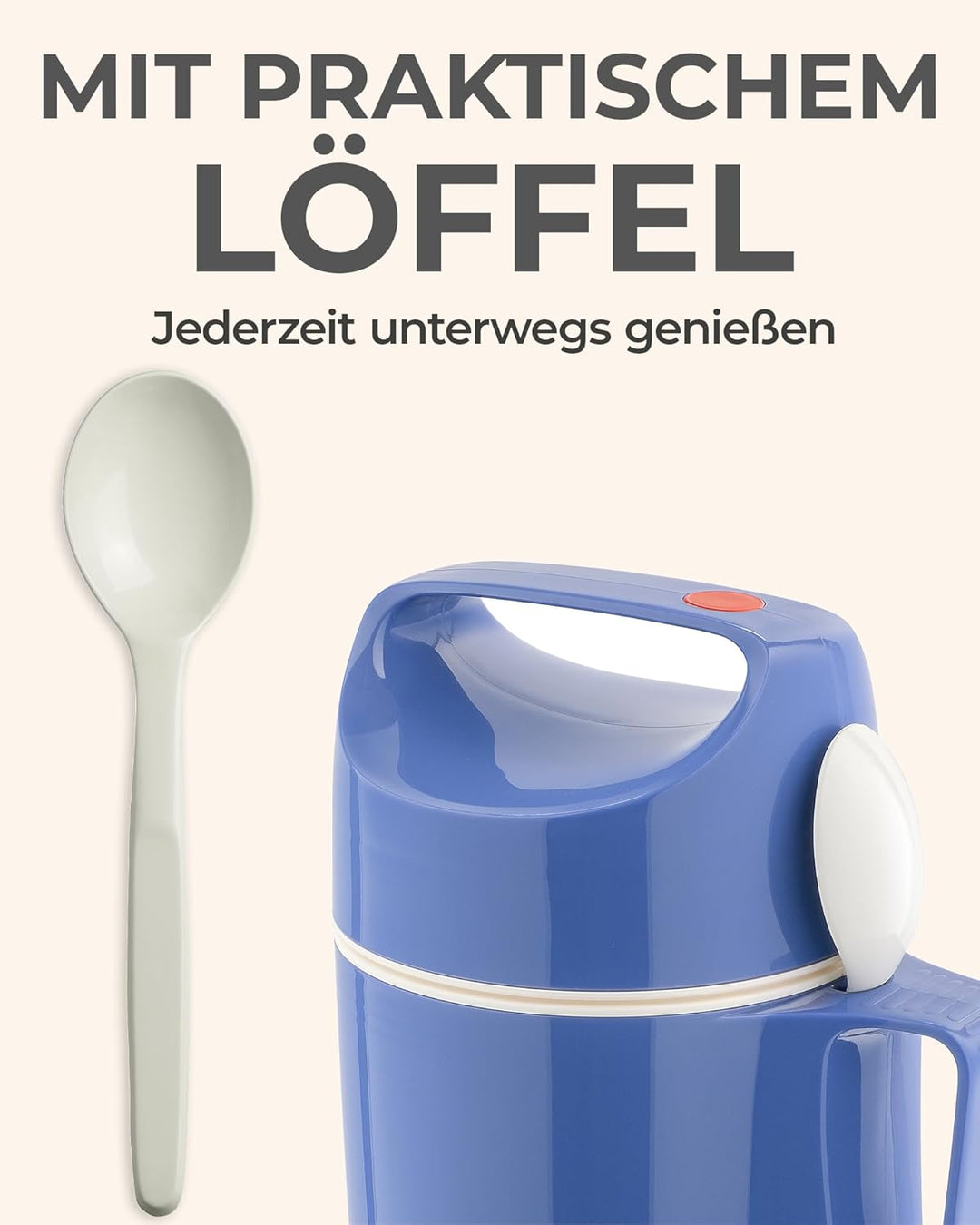 ROTPUNKT Thermobehälter für Essen 850 ml inkl. Löffel – Thermo Lunchbox Heiss & Kalt I Made in Germa