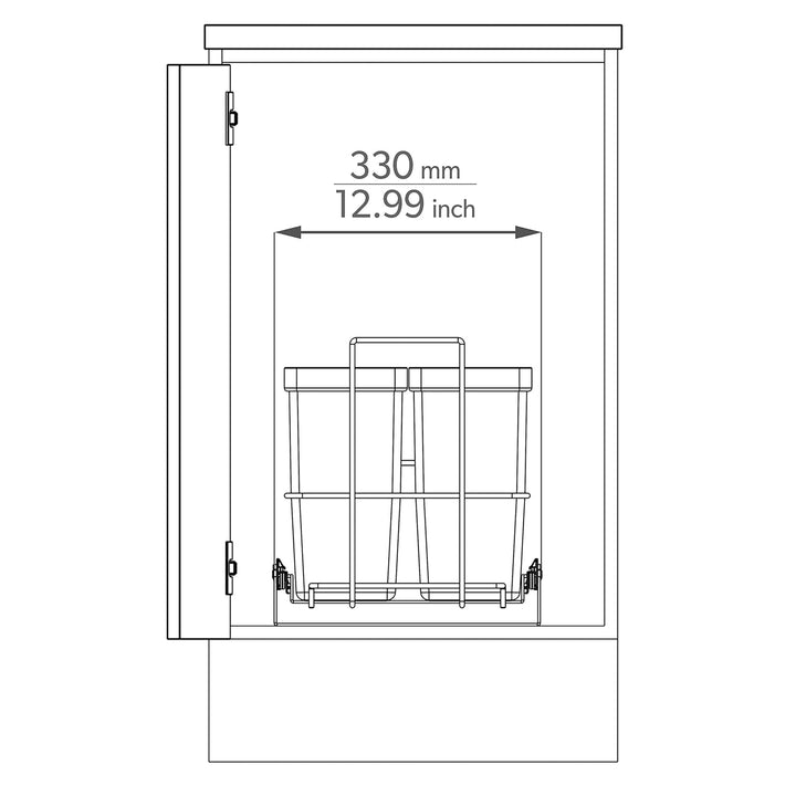 LM 79/4 Einbau Mülleimer ausziehbar mit 4x8L Abfalleimer Korbauszug anthrazitfarben 33,2x48x35,5 cm