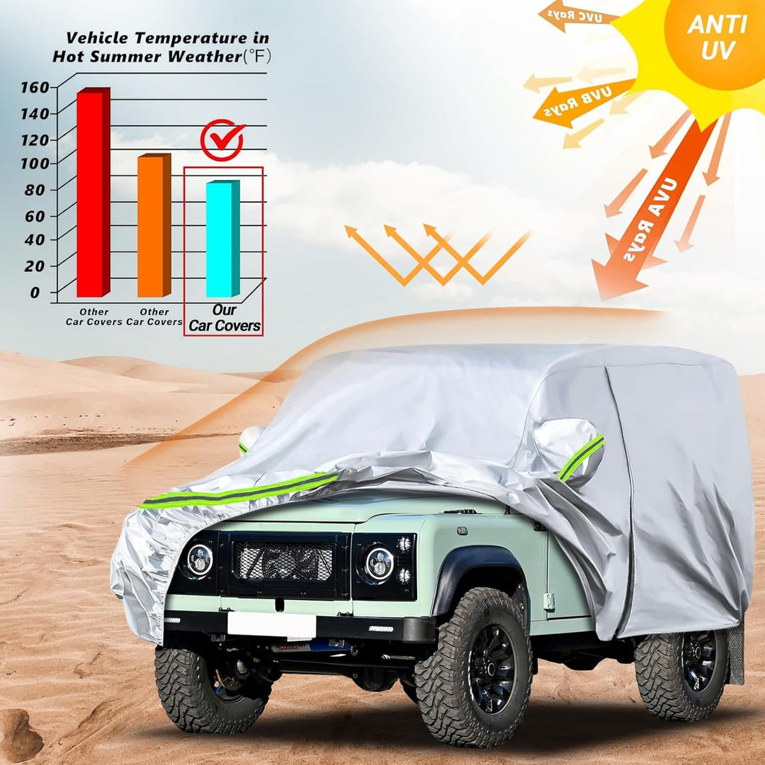 Autoabdeckung Wasserdicht Passend für Land Rover Defender 90 1990-2016, Vollgarage Autoplane Auto Ab