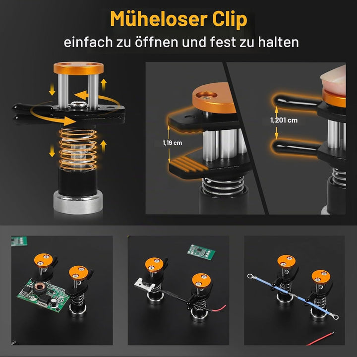 Magnetische Dritte Hand Löt-Halterung aus Metall, Verstellbare Helping Hands Klemme für Elektronik,