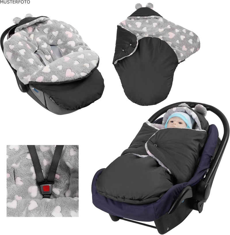 millybo Fusssack Baby Einschlagdecke für Winter geeignet für Kinderwagen Babyschale Babybett Autosit