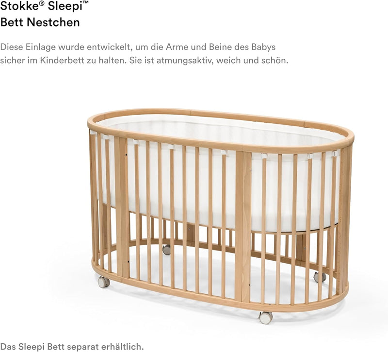 Stokke Sleepi Bett Nestchen V3, White - Atmungsaktives 3D-Netzgewebe für sicheren Schlaf - Kompatibe