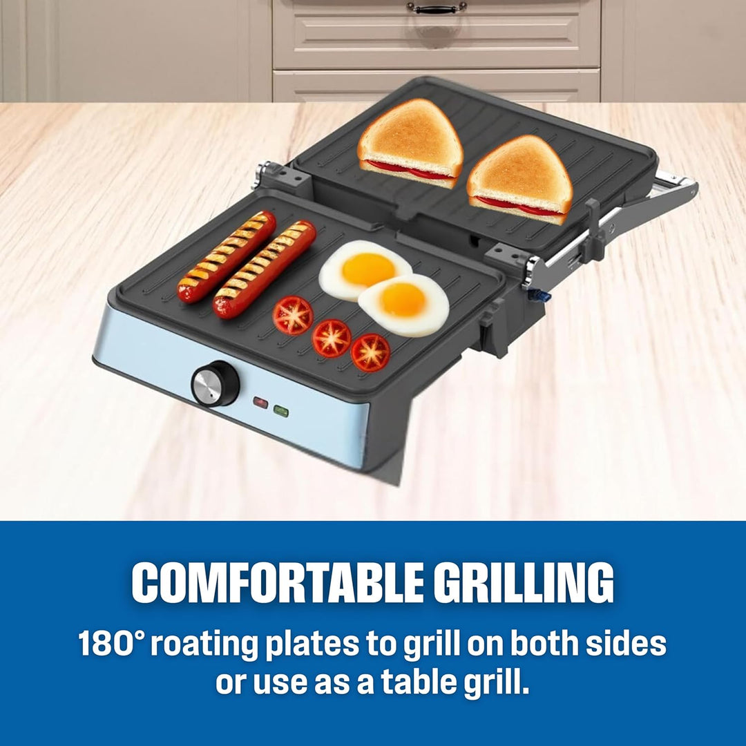 Westinghouse Retro-Kontaktgrill - 29 x 24 cm - 180° für beidseitiges Grillen - 2200W - Toaster - Ein