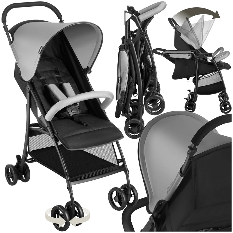 tectake® Kinderwagen Buggy mit Verdeck, Buggy klein zusammenklappbar, Reisebuggy, Babykinderwagen, B