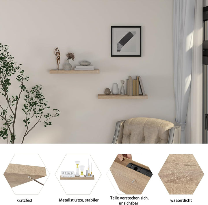 EUGAD Wandregal, Regal Wand 4er Set, Wandboard für Wohnzimmer, Küche, Badezimmer, Bücher/DVD/CD/Bild