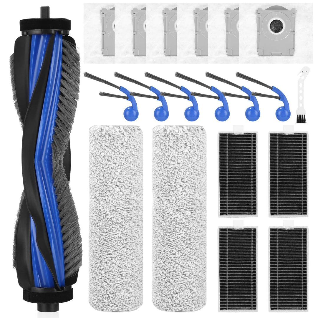 Zubehörset für ECOVACS DEEBOT T80 Omni Saugroboter, 1 Hauptbürste, 2 Rolle Wischtücher, 4 HEPA-Filte