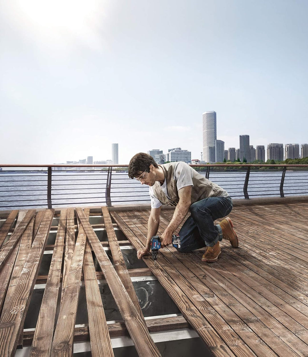 Bosch Professional 06019H5302 Akku Schlagbohrmaschine GSB 18V-55 (ohne Akku, 18 Volt System, im Kart