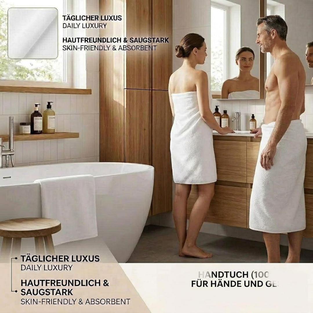 Betz Berlin 6er Set 2X Maxi Duschtuch 100 x 150 cm 4X Handtuch 50 x 100 cm 100% Baumwolle Farbe weis