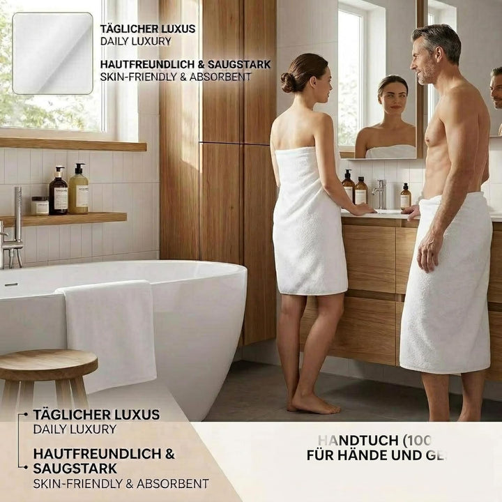 Betz Berlin 6er Set 2X Maxi Duschtuch 100 x 150 cm 4X Handtuch 50 x 100 cm 100% Baumwolle Farbe weis