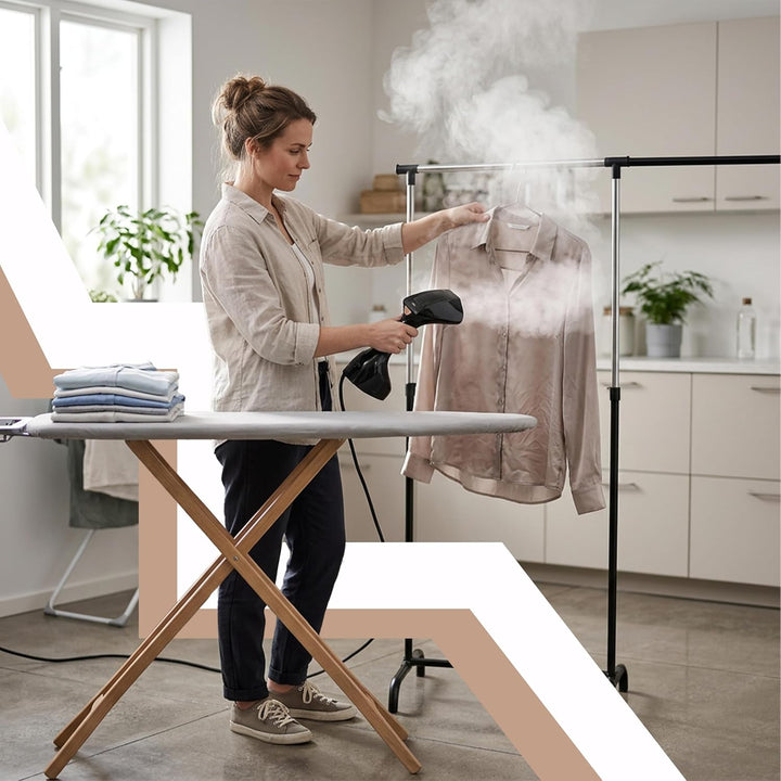 Retoo Steamer Dampfglätter mit 300ml Wassertank, 2000W, Dampfbügeleisen 45g/min, Reise Dampfglätter,