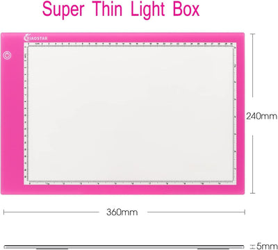 XIAOSTAR A4 Leuchttisch Led Licht Pad Copy Board Lichtplatten,mit einstellbarer Helligkeit,für Künst