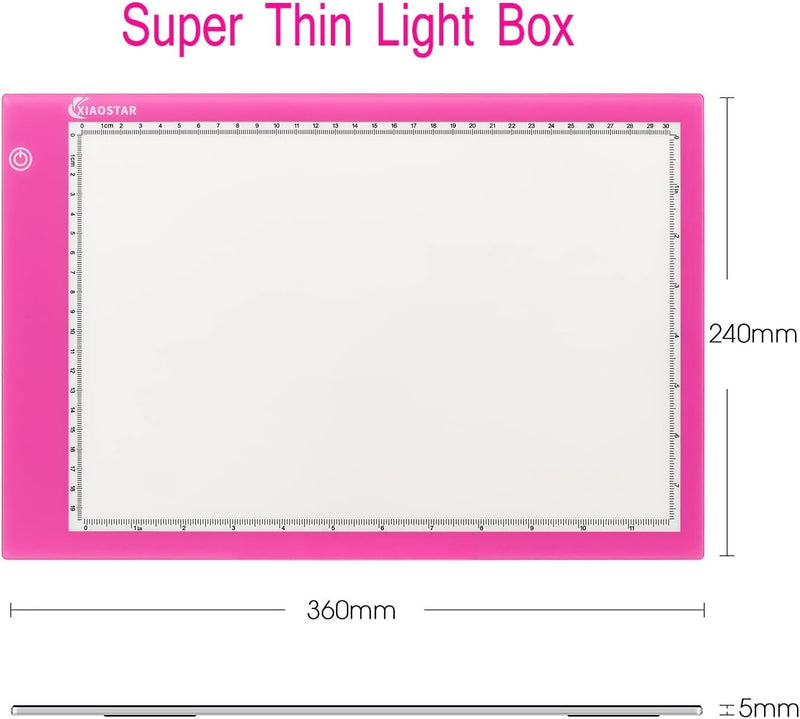 XIAOSTAR A4 Leuchttisch Led Licht Pad Copy Board Lichtplatten,mit einstellbarer Helligkeit,für Künst