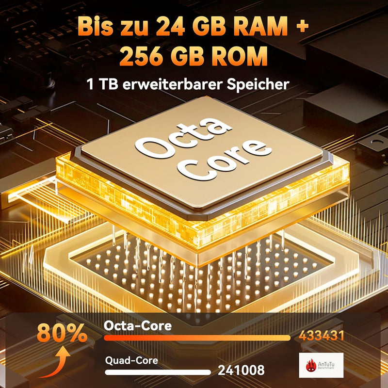 OUKITEL G1 Outdoor Handy Android 14-10600mAh 24GB+256GB Outdoor Smartphone Ohne Vertrag 6,52 Zoll 48