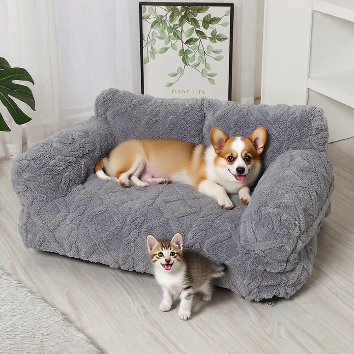 Hundesofa & Katzensofa – Flauschiges Hundebett Kleine Hunde, Waschbares Katzenbett mit Rutschfester