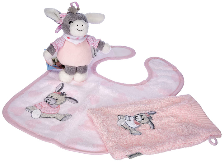 Sterntaler 9701838 Geschenk-Set Emmi Girl, Lätzchen, Spieluhr und Waschhandschuh, Alter: ab 0 Monate