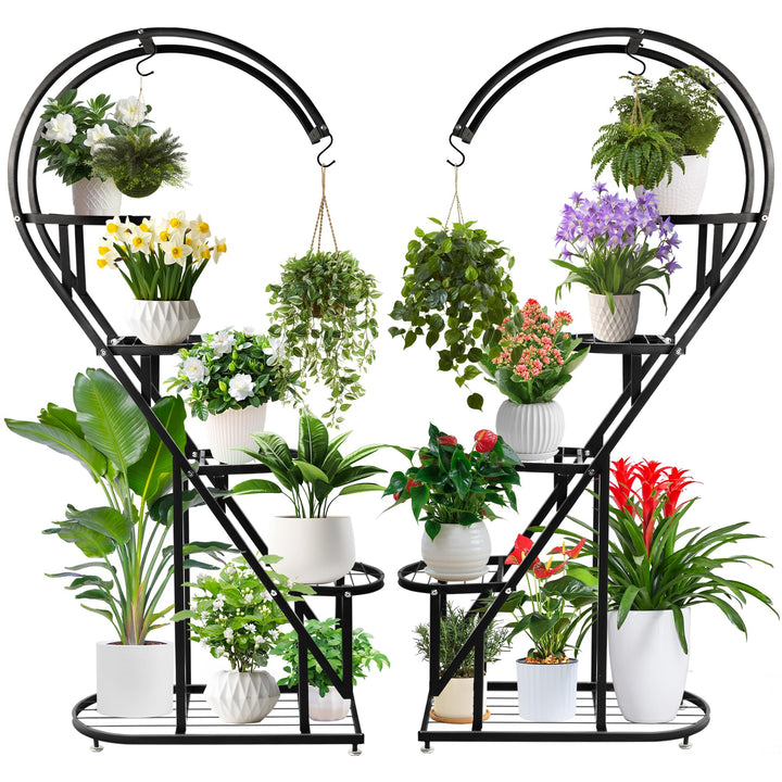 5-stufiger Pflanzenständer Metall Blumenständer für Metallsysteme mit Haken innen / aussen – mehrsch