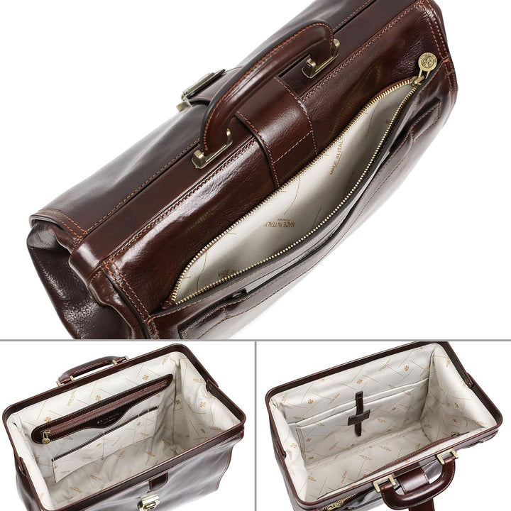 Time Resistance Arzttasche Leder - Arztkoffer - Doktortasche - Aus 100% Leder - Aktentasche für Ärzt