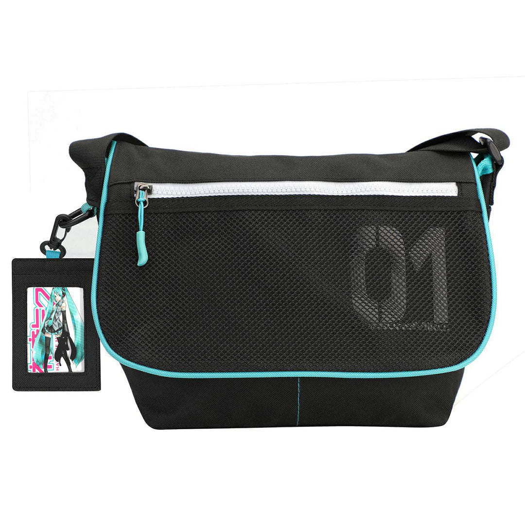 FIREFIRST Hatsune Miku & Kagamine Rin Lens Crossbody Messenger Schultertasche Türkis W33×H23×D13（cm）