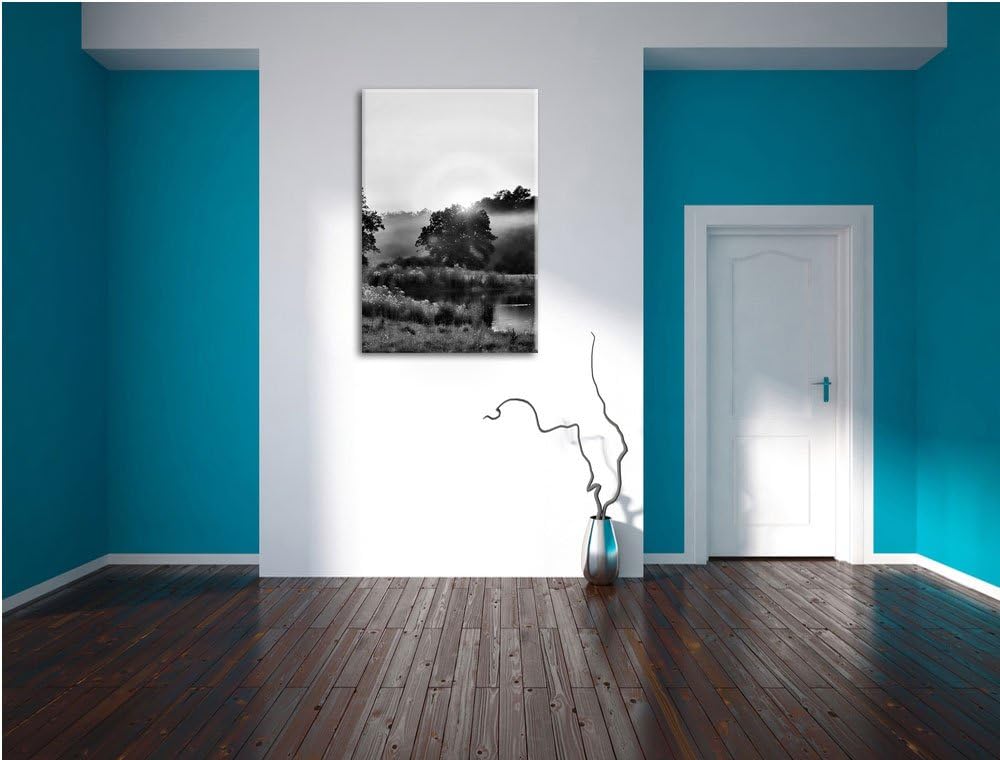 Pixxprint britische Landschaft / 100x70cm Leinwandbild bespannt auf Holzrahmen/Wandbild Kunstdruck D