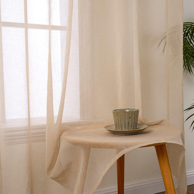 MIULEE 2er Set Sheer Voile Vorhang mit Ösen Transparente Gardine aus Voile Polyester Ösenschal Trans