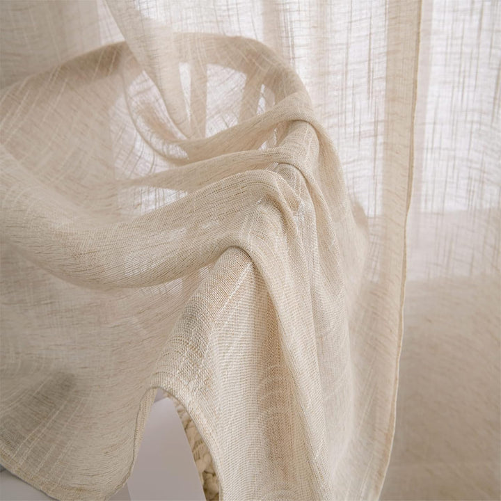 MIULEE Vorhang Gardinen Leinen mit ösen Voile Vorhänge Leinenoptik Gardinen Wohnzimmer Modern Fenste