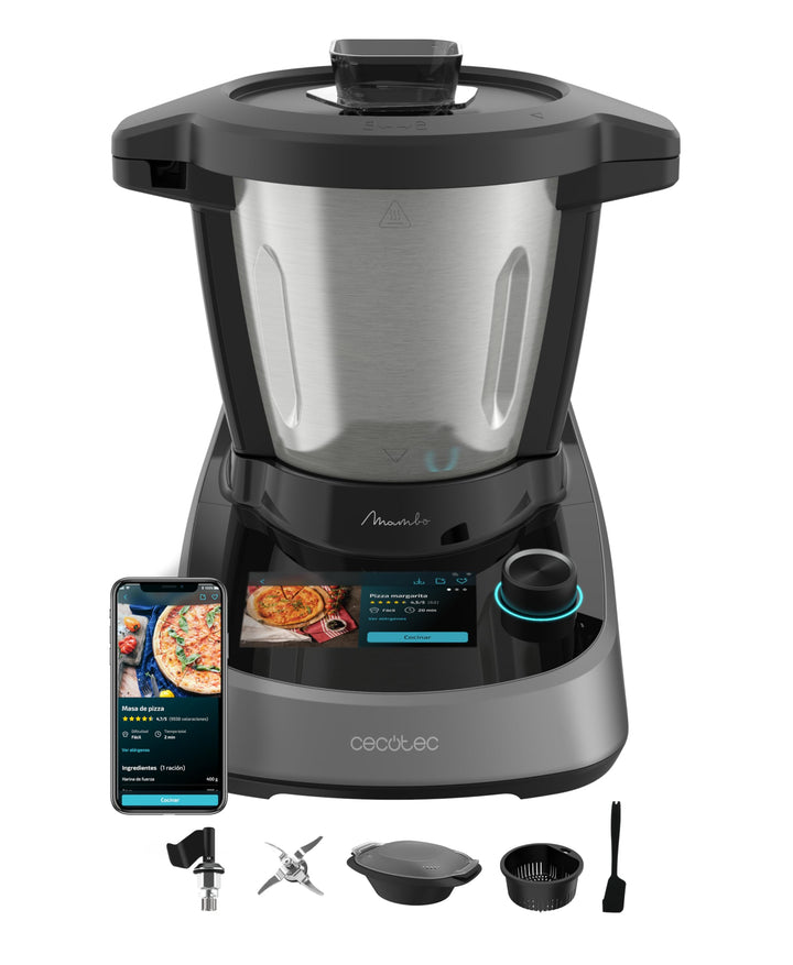 Cecotec Smarte Küchenmaschine Mambo Touch Daily, 37 Funktionen, OneClick | Touchscreen mit Rezepten,