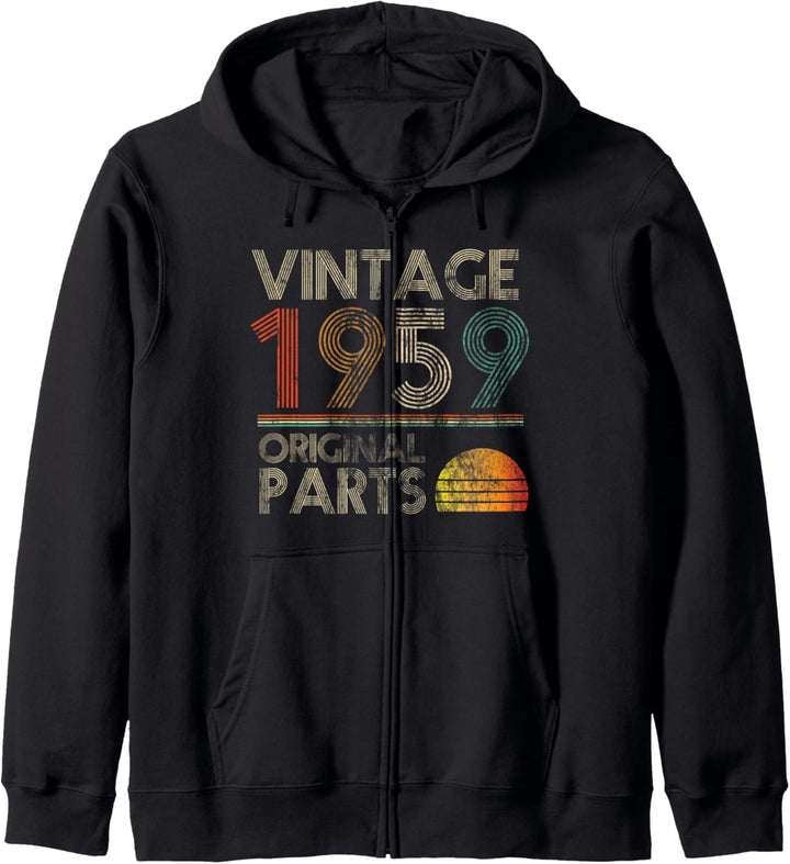 Vintage Original Parts Geburtstag 1959 63. Retro Style Kapuzenjacke