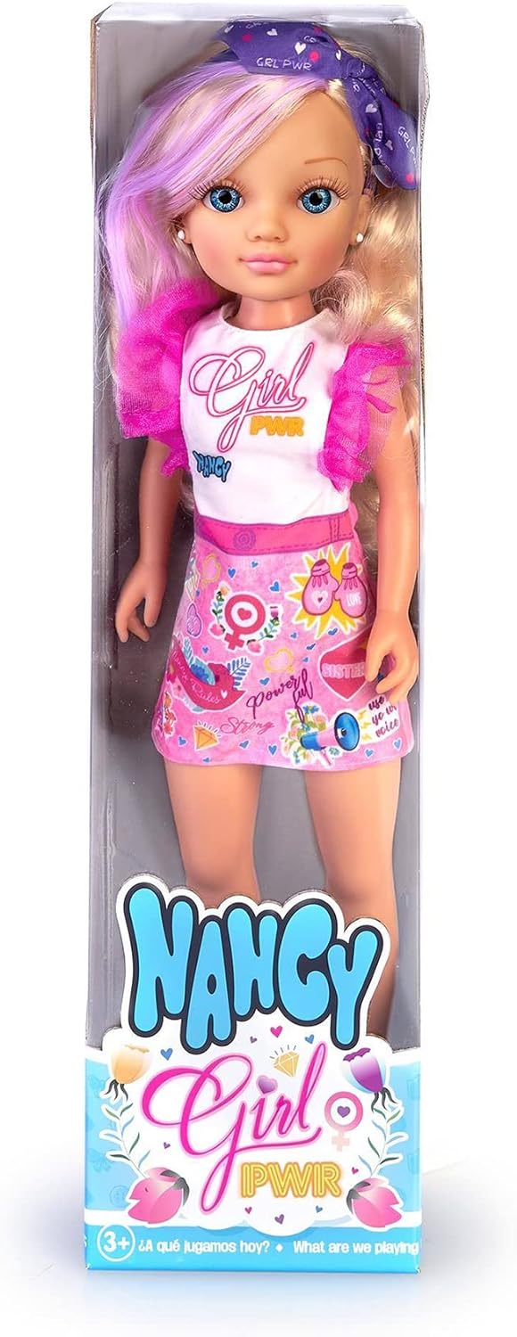 Nancy - Girl Power, Moderne Puppe, mit Emoji-Kleid, Puppe zum Frisieren, Spielzeug für Mädchen und J