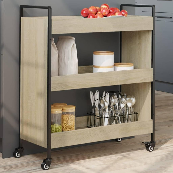 vidaXL Küchenwagen, Servierwagen mit viel Stauraum, Rollwagen Trolley für Küche Bar, Gemüsewagen Meh