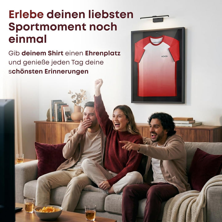 ACAZA Trikotrahmen Premium 70 x 90cm XL Gross, 3D Bilderrahmen tief zum befüllen mit Fussball-, Eish