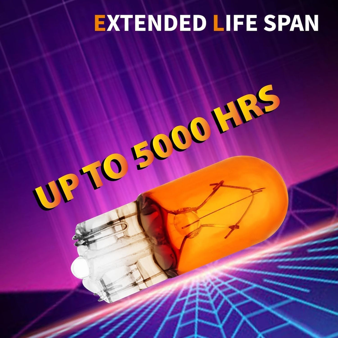 100x WY5W T10 Glühbirnen Orange 12V 5W Glassockel W2.1x9.5d Halogen Amber Ersatzlampen für Seitenbli