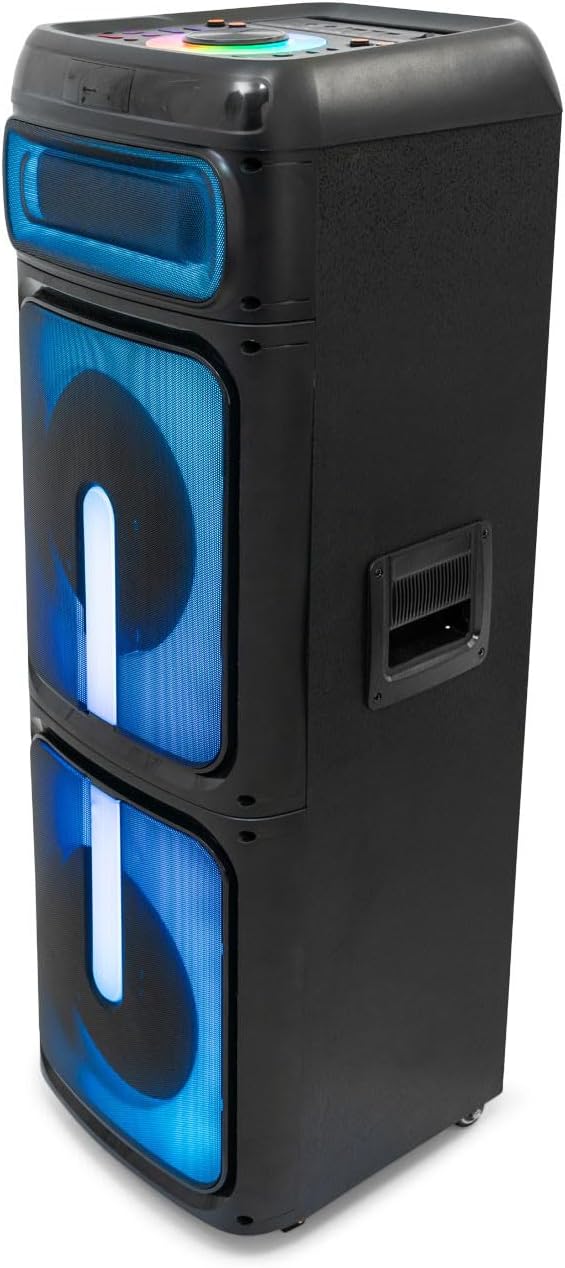 Ibiza STUPDJ1400 Aktiver Lautsprecher 1400W – Bluetooth, USB, TWS, LED-Lichteffekte, DJ & Karaoke Bo