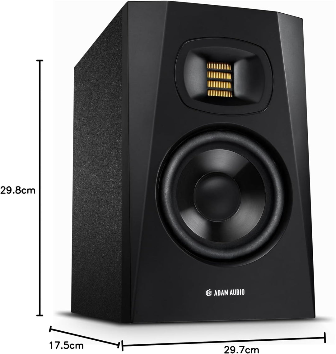 ADAM Audio T5V Studiomonitor für Aufnahmen, Mischungen und Mastering in Studioqualität, Schwarz, T5V