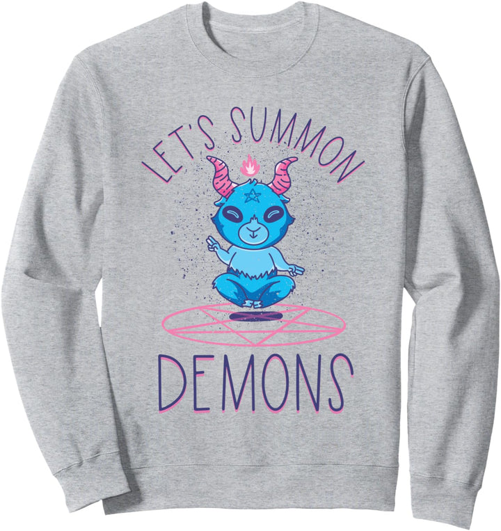 Let's Summon Demons - Kawaii Baphomet Pentagramm Sweatshirt