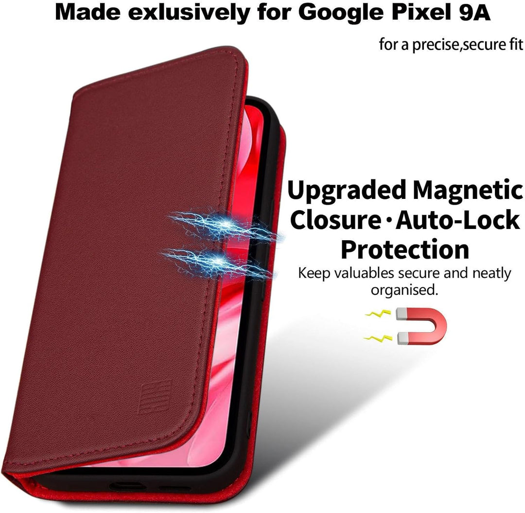 32nd Klassische Serie 2.0 - Lederhülle Case Cover für Google Pixel 9a, Echtleder Hülle Mit RFID-Bloc