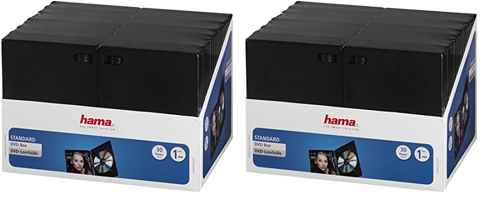 Hama DVD-Hüllen (auch passend für CDs und Blu-Rays, mit Folie zum Einstecken des Covers) 30er-Pack,