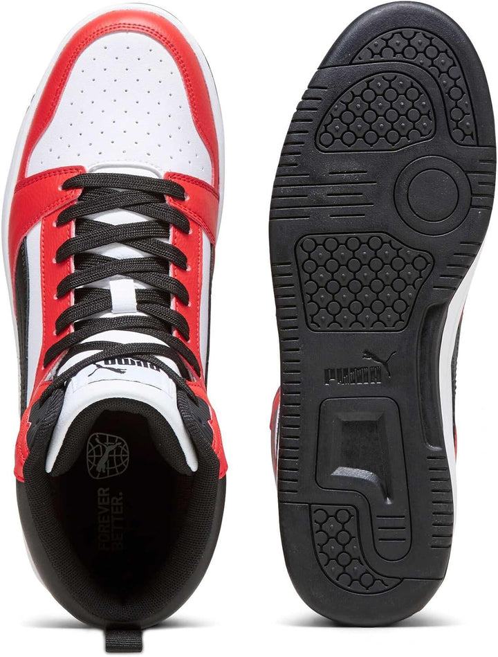 Puma Unisex Rebound V6Sneaker 37.5 EU Puma White Puma Black For All Time Red, 37.5 EU Puma White Pum