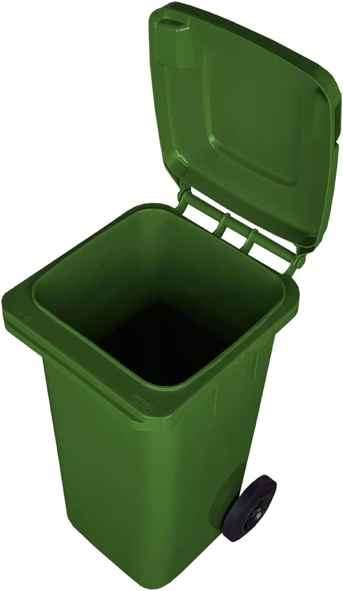 JESTIC Mülltonne Abfalltonne Reststofftonne 120L laufruhige Vollgummi-Räder NEU (grün)