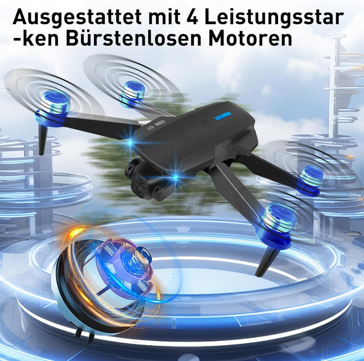 Drohne mit Kamera 1080P,RC FPV Faltbar Quadrocopter,90° verstellbare Linse,3D Flip,Headless Mode, bü
