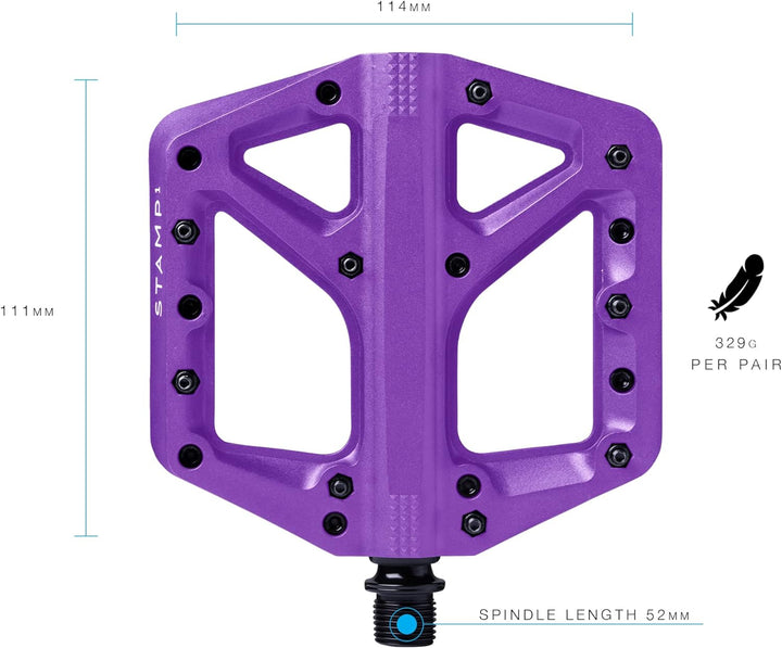 Crankbrothers Stamp Flat BMX/MTB Fahrradpedal – Plattform-Fahrradpedal, minimales Profil, Verstellba