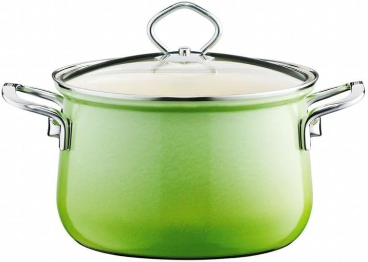 Riess, 0558-036 Geschirr-Set 5-teilig, NOUVELLE, SMARAGD, bestehend aus: Fleischtopf mit Glasdeckel