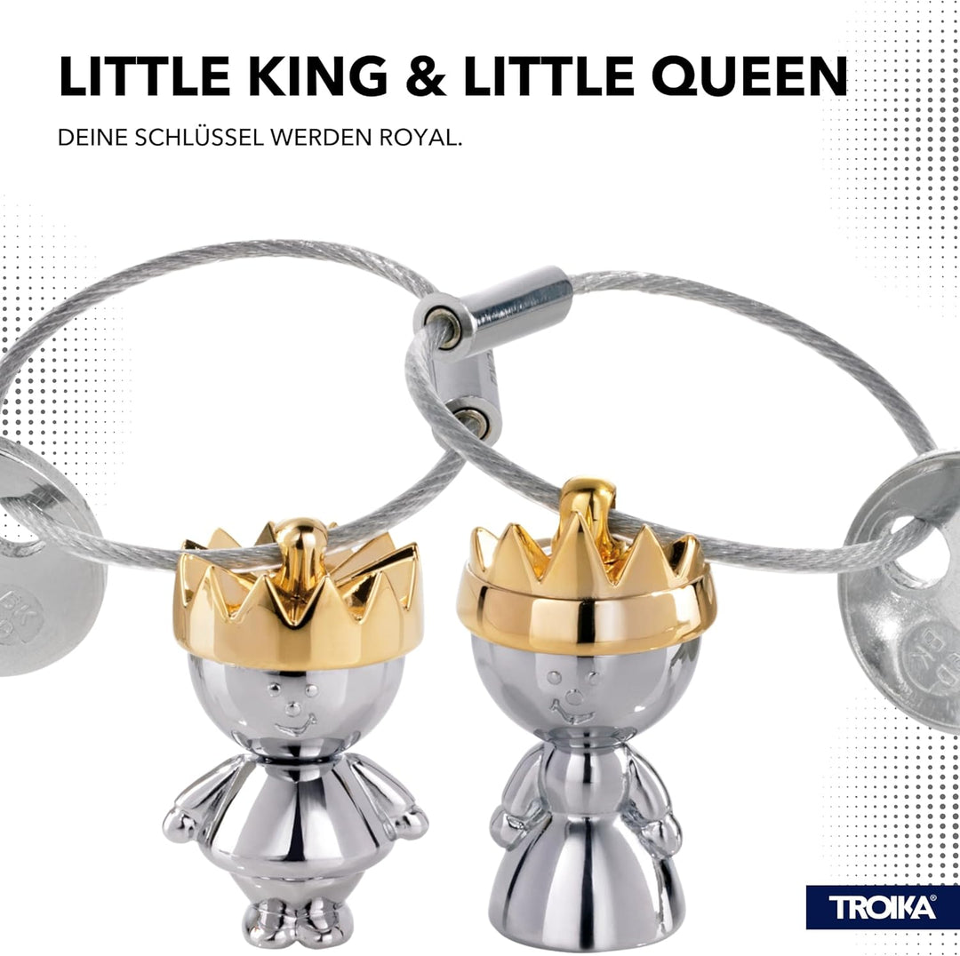 TROIKA Schlüsselanhänger Set LITTLE KING &amp; LITTLE QUEEN - KR9-38/CH - Set König &amp; Königin - in farbi