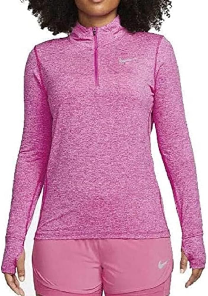 Nike Damen Df Element Top Hz T-Shirt XS Active Fuchsia/Reflective Silv, XS Active Fuchsia/Reflective