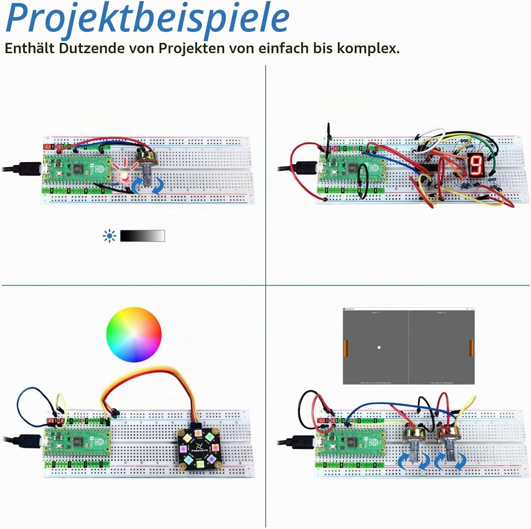 Freenove Super Starter Kit for Raspberry Pi Pico 2 (Included), Dual Arm Cortex-M33 and Dual Hazard3