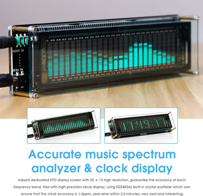 Nobsound AK2515 Music Spectrum Audio 15 Level Indicator VU Meter Screen Amplifier VFD LED Display Ve