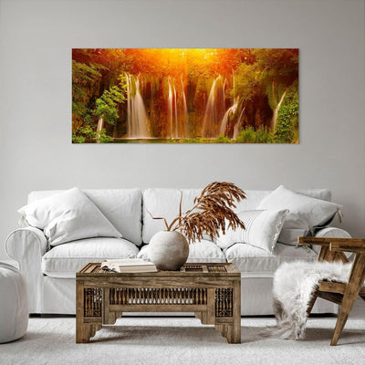 Wandbilder Dekoration Wohnzimmer Kroatien nationalpark wasserfall Panorama Bilder auf Leinwand 120x5