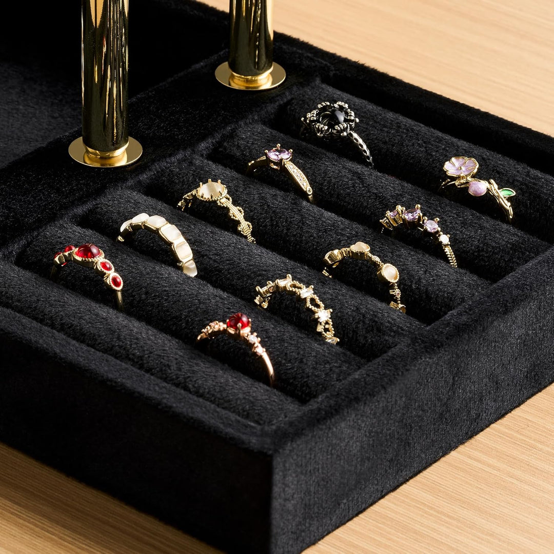 Schmuck Organizer mit 3 Ebenen - Schwarz Schmuckständer Armbänder, Abnehmbarer T-Steg Schmuck Stände