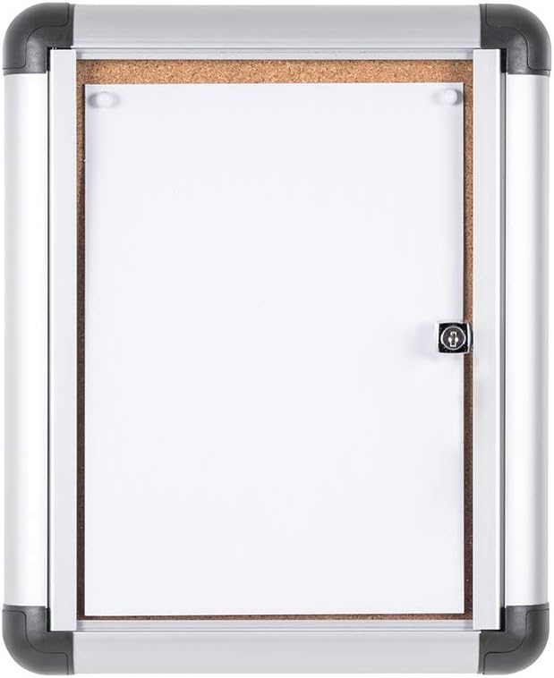 Bi-Office Schaukasten Vitrine"Enclore Extra", Kork, geeignet für 1 x DIN A4, silberner Aluminiumrahm