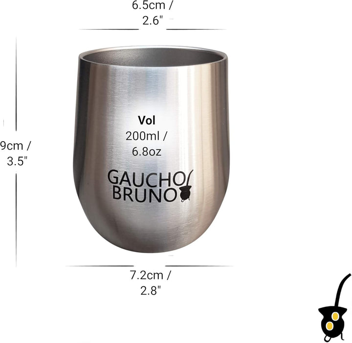 Gaucho Bruno - Thermo Mate aus Edelstahl zum Trinken von Yerba Mate | Leicht zu reinigen | Angenehm