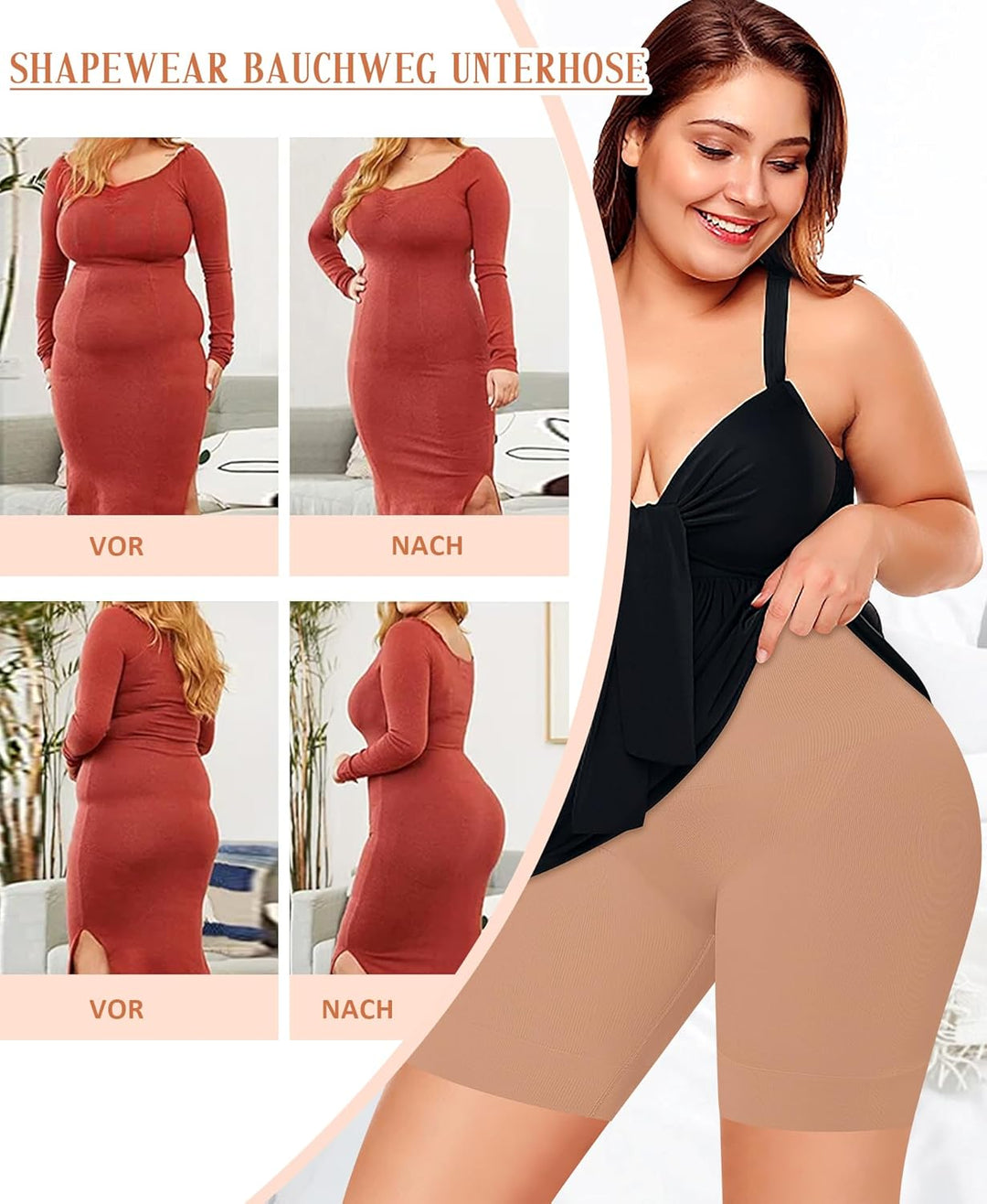 Werkiss Shapewear Damen Bauchweg Unterhose Hohe Taille Shapewear Miederhose Figurenformend Miederpan